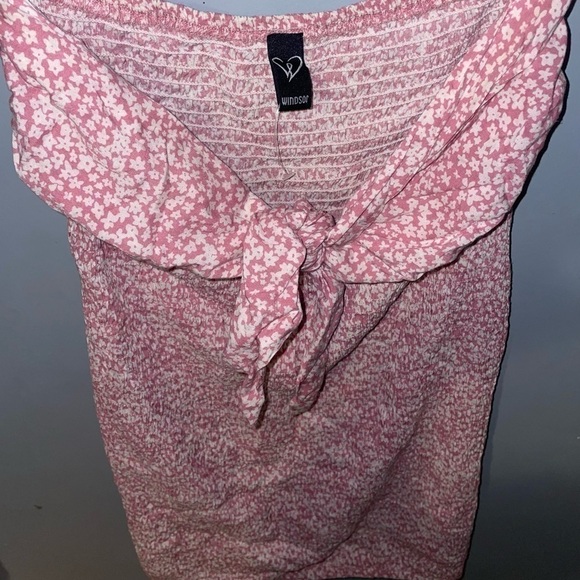 Windsor floral ditsy smocked tie front mini dress size small - Picture 5 of 5